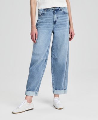 Women's Cuffed Barrel-Leg Jeans, Macy's Exclusive