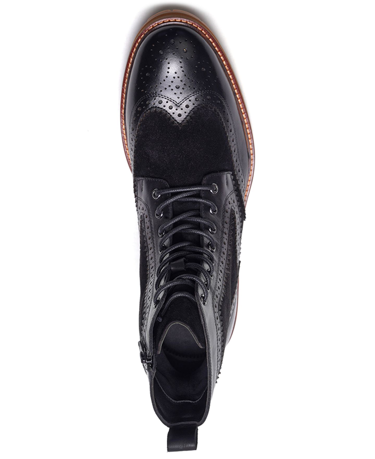 Мужские ботинки A. Veer Langston Wingtip Lace-Up, цвет: Чёрный — фото 4