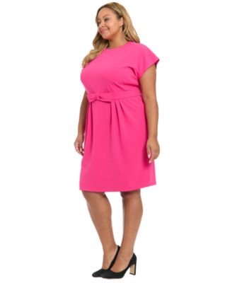 Plus Size Short-Sleeve Midi Dress
