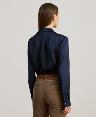 Petite Classic Fit Satin Charmeuse Shirt