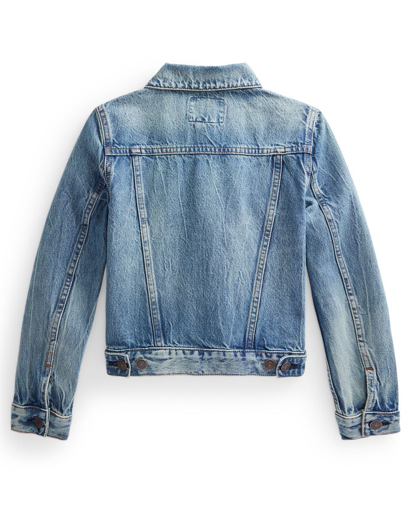 Куртка Polo Ralph Lauren Denim Trucker для девочек, цвет: Джинсовый синий — фото 4