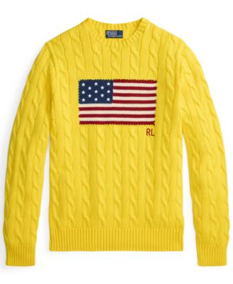 Men's  Cable-Knit Flag Sweater