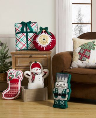 Nutcracker Shaped Holiday Decorative Pillow, 7" x 14"