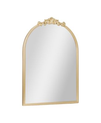 Monte Arched Wall Mirror with Baroque Style Detail, and Aluminum Backed Glass for Clarity for Entryways, Bathrooms & More