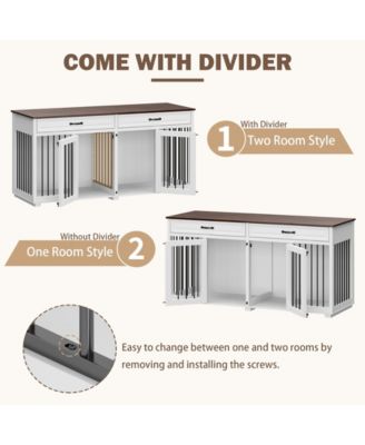 Indoor Dog Crate Furniture, Dog Cage Kennel with 2-Drawers