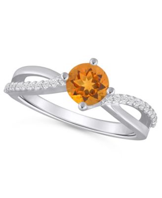 Onyx and White Diamond (1/6 ct. t.w.) Ring in 10k White Gold 