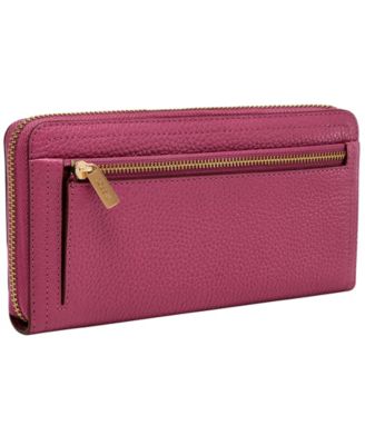 Logan Leather Zip Around Clutch