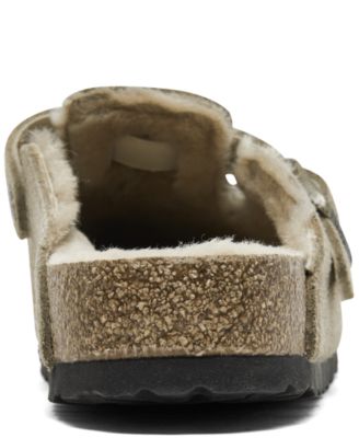 Men's Boston Shearling Suede Leather Clogs from Finish Line
