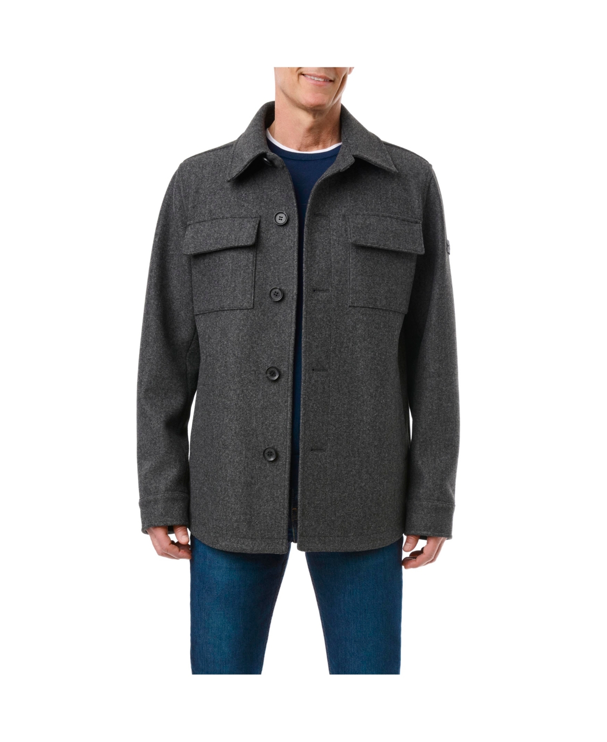 Vince Camuto Men's Single Breasted Shirt Jacket In Gray