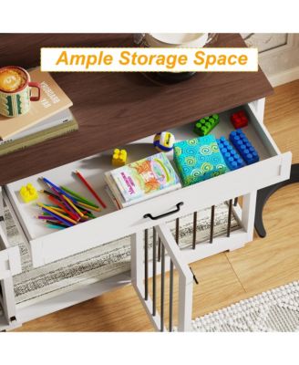 Indoor Dog House with 2 Drawers, Dog Crate for Large Medium Small Dogs