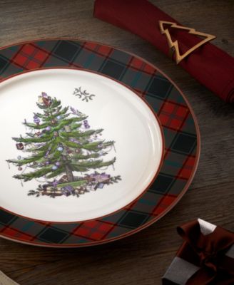 Christmas Tree Tartan Buffet Plate