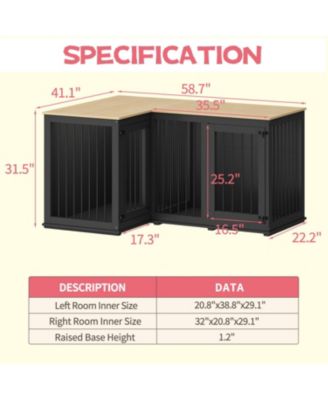 Dog Kennel Corner Dog Crate with Dividers Perfect for Limited Room