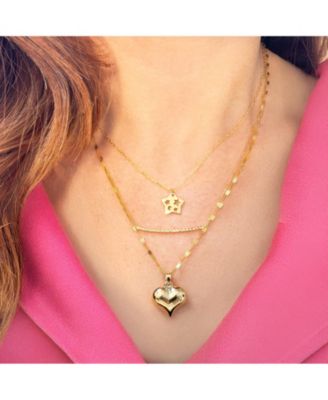 Cutout Star Link Necklace 14K Gold