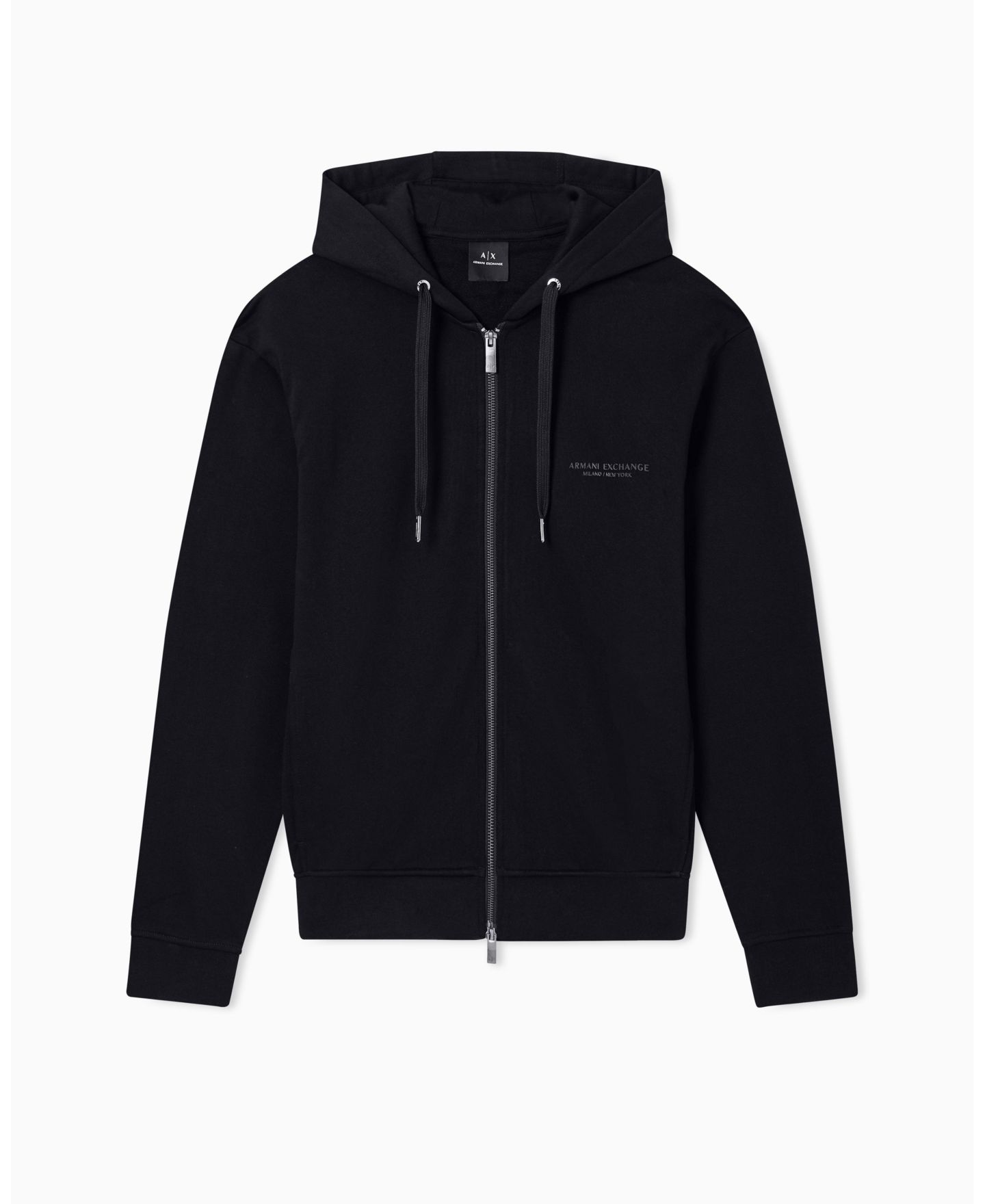 Мужское худи A|X Armani Exchange Milan NY Logo Full Zip, цвет: Чёрный — фото 5