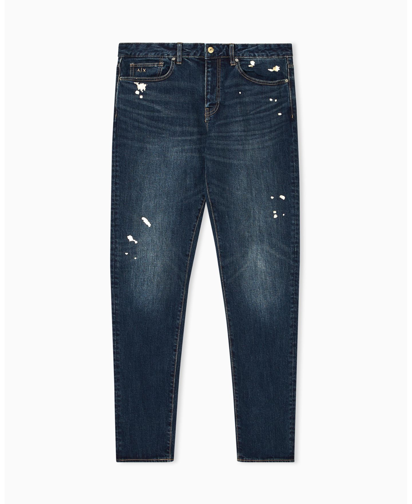 Мужские джинсы A|X Armani Exchange J14 Slim Gold Splatter, цвет: Синий джинсовый — фото 5