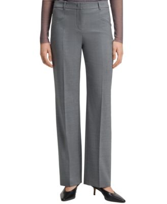 Hugo Boss - Women's Melange Virgin Wool Relaxed-Fit Trousers