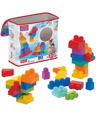 MEGA BLOKS 80-piece Big Building Bag Blocks for Toddlers 1-3, Blue - Macy's