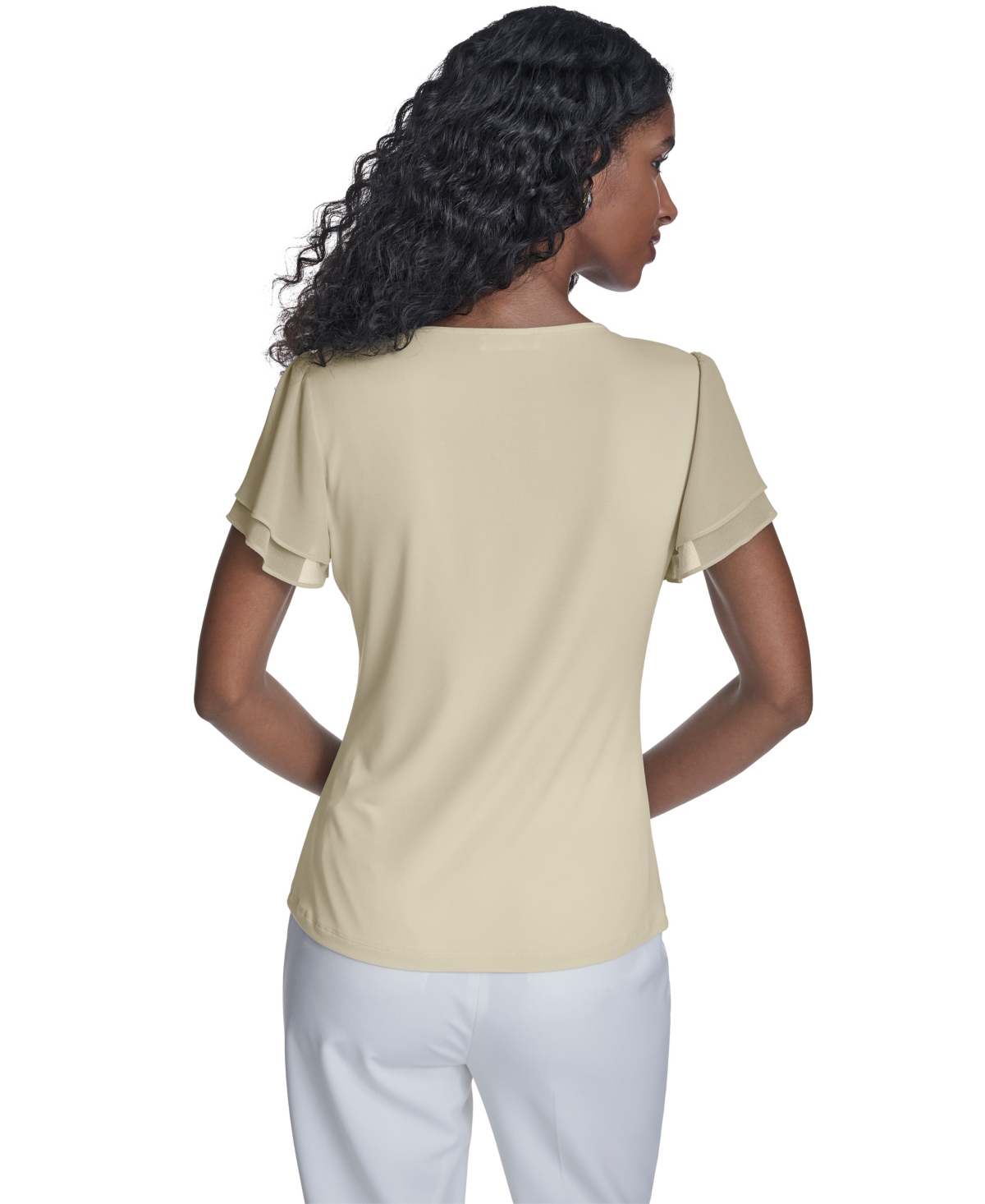 Calvin Klein Women's Solid V-Neck Blouse