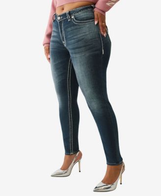 Plus Size Jennie Mid Rise Skinny Super T Flap Jeans
