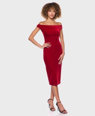 Juniors' Off-The-Shoulder Midi Dress