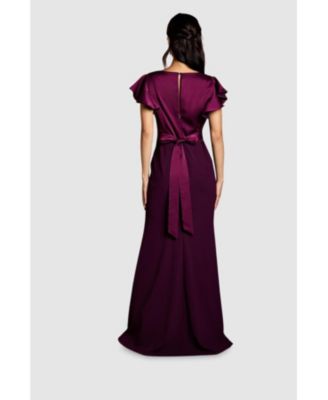 Women's V-Neck Angel Short Sleeve Maxi Dress