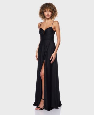 Juniors' Sleeveless V-Neck Jersey Gown, Created for Macy's