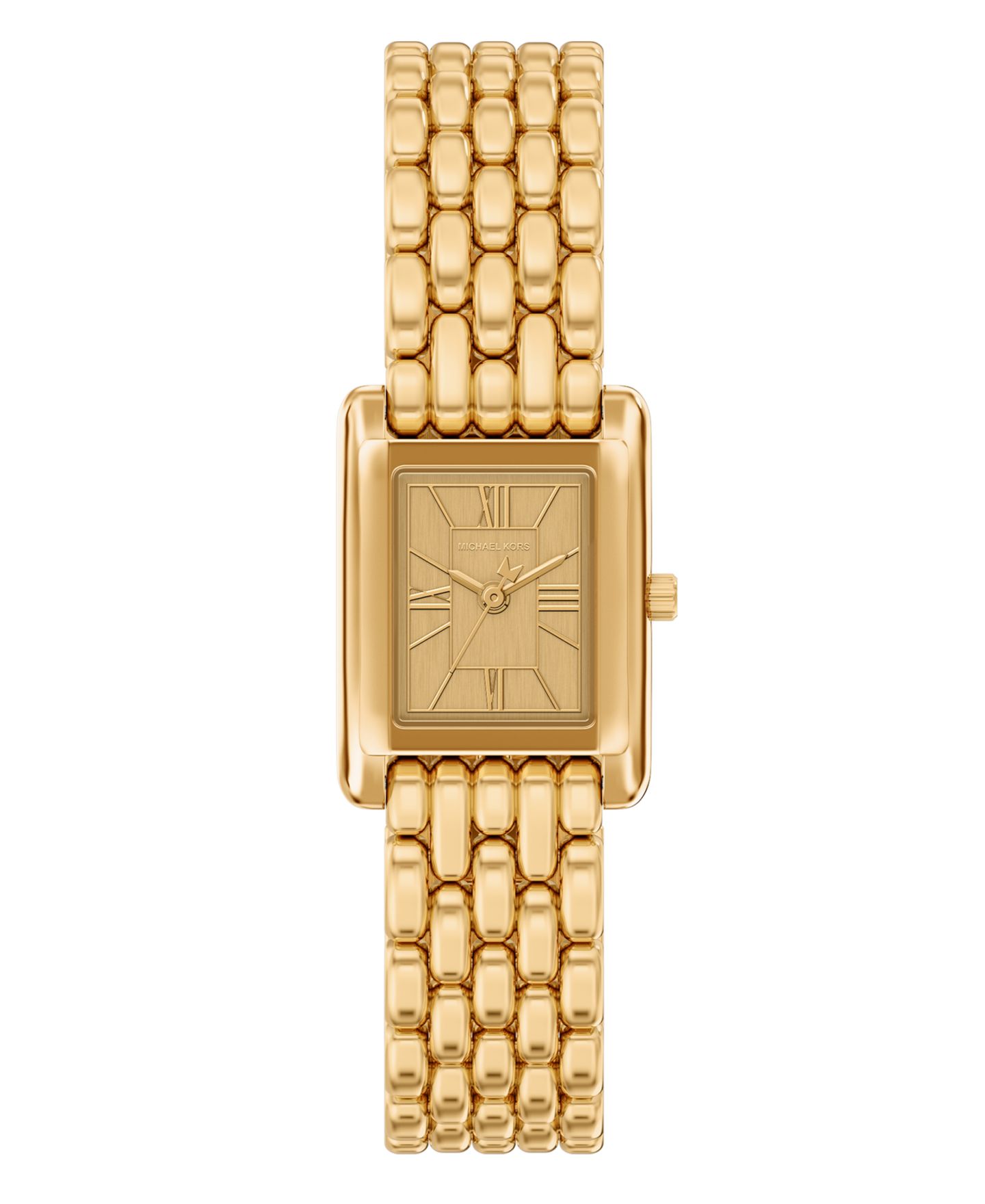 Женские часы Michael Kors Essex Three-Hand Gold-Tone Stainless Steel Watch, 20mm — фото 1