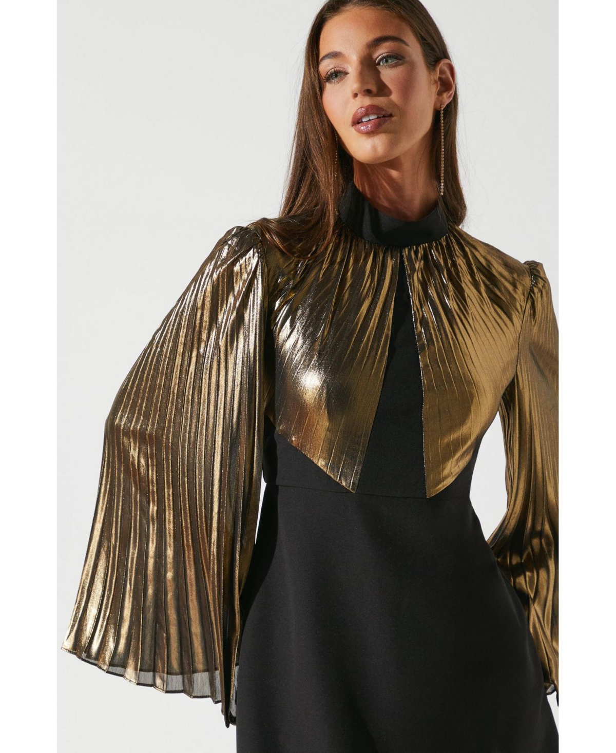 Coast Women's Party Metallic Long Sleeve Mini Dress