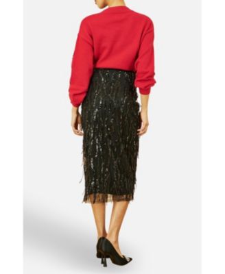 Women's Sequinned Bow Neckline Sweater