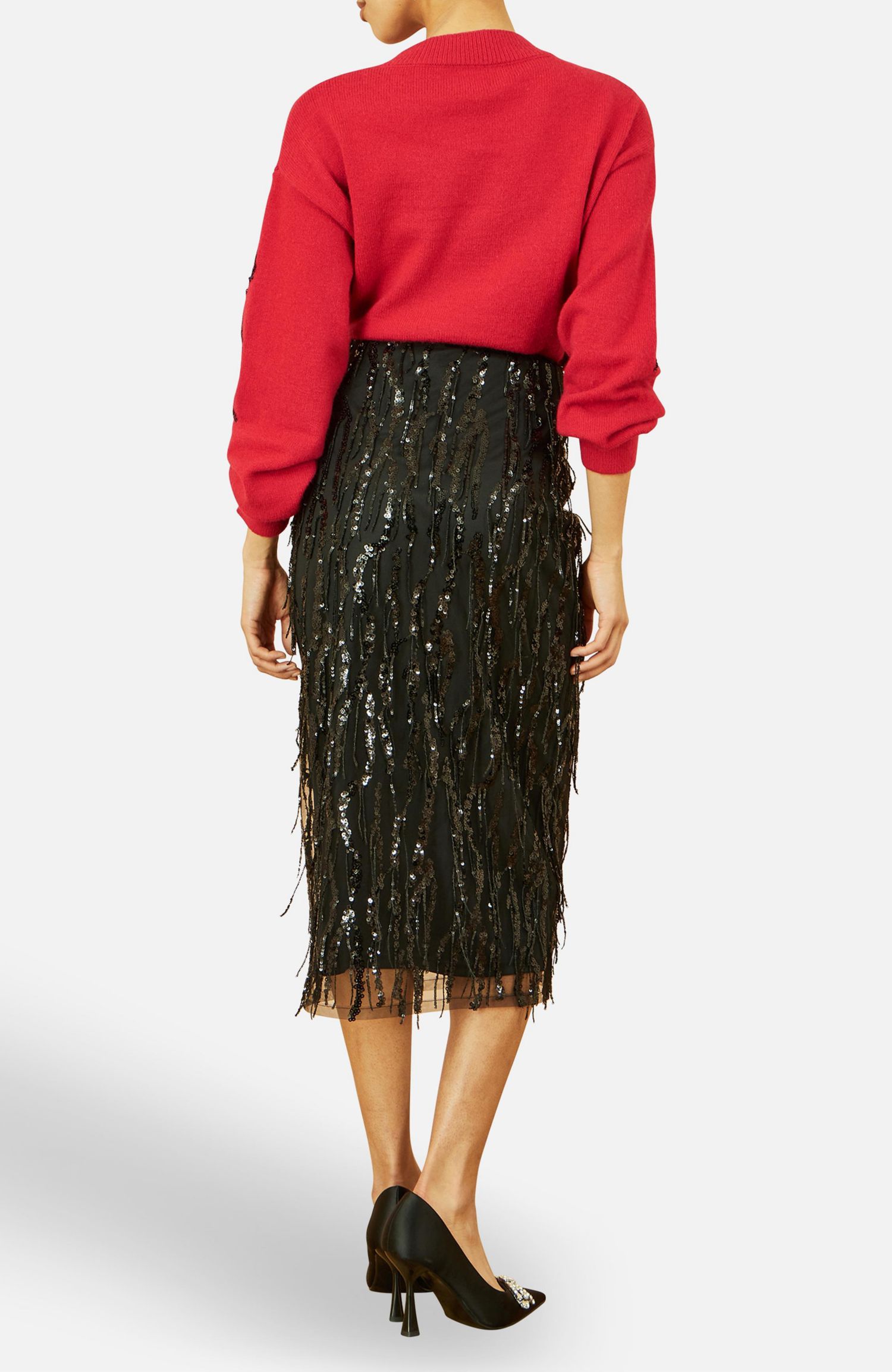 Women's Sequinned Bow Neckline Sweater