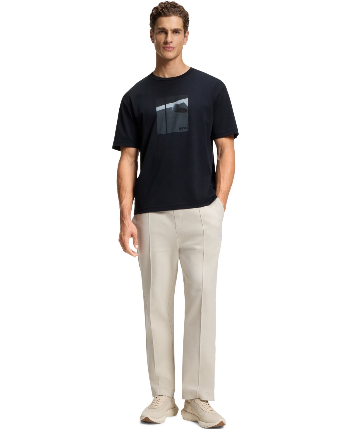 Boss by Hugo Men's Tennis Artwork Pima-Cotton T-Shirt