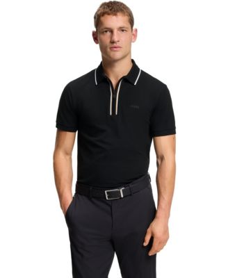 Men's Moisture-Wicking Stretch Cotton Slim-Fit Polo Shirt
