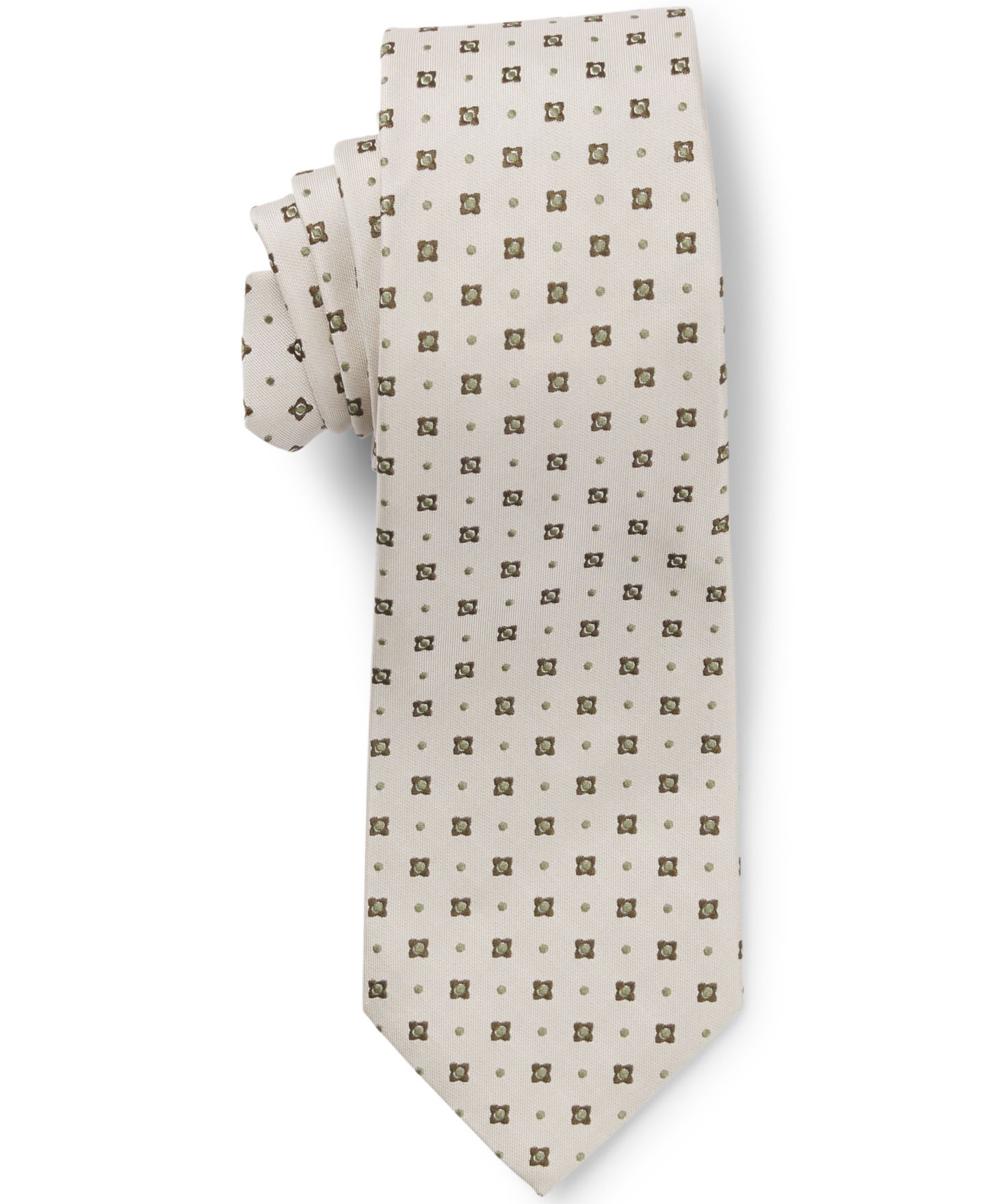 Мужские галстуки Hugo Boss Jacquard Pattern Formal Silk Tie, цвет: Тёмный бежевый — фото 4