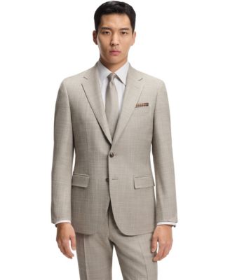 Men's Two-Piece Slim-Fit Patterned Wool-Silk Blend Suit