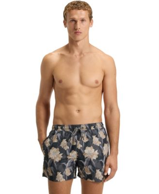 Men's Logo Detail Floral-Print Swim Shorts