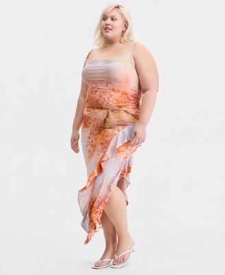 Trendy Plus Size Ruffled Maxi Dress, Macy's Exclusive