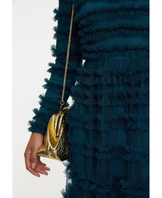 Women's Modest Ruffle Dress Maxi With Flowey bottom