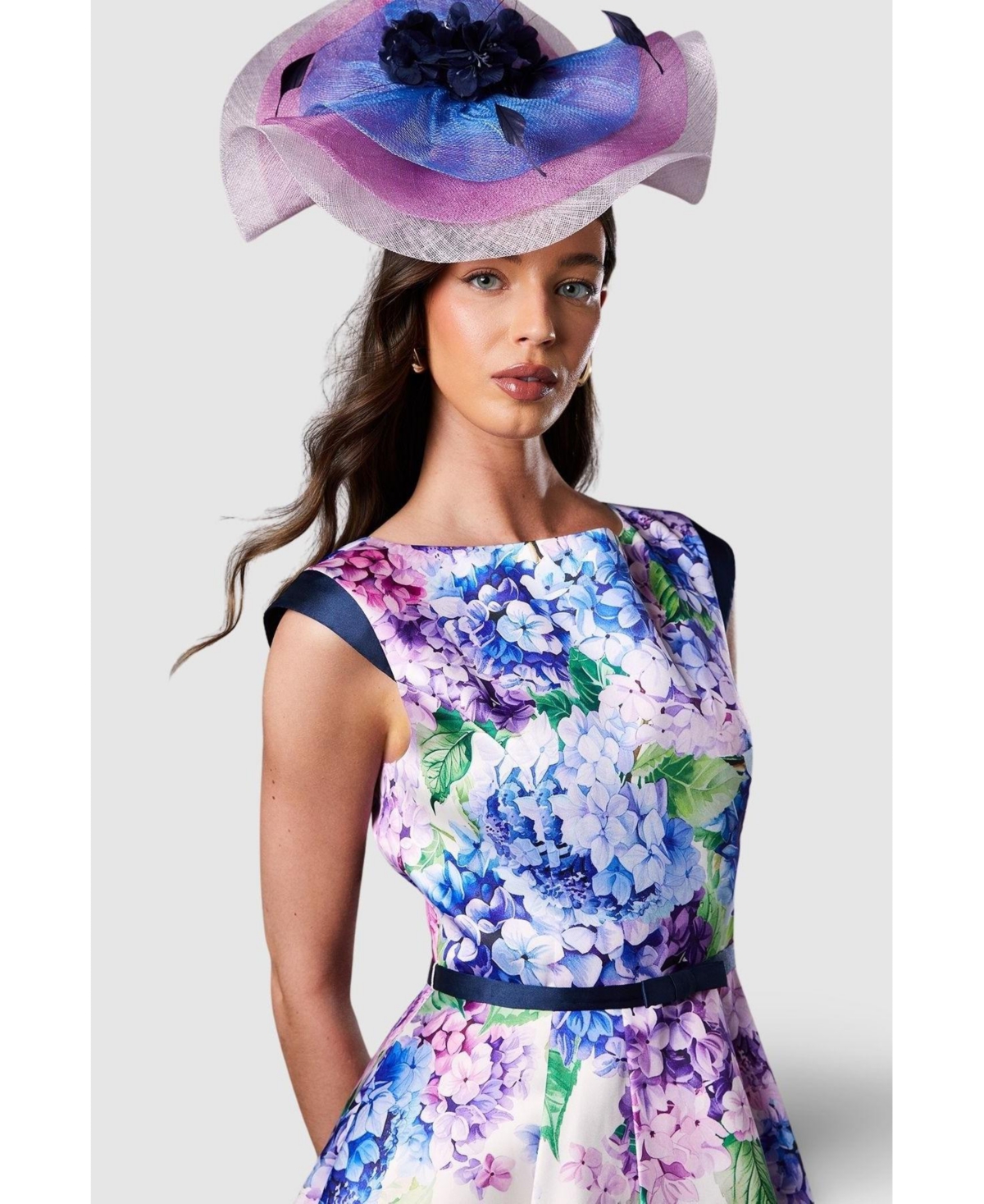 Coast Women's Twill Hi-Lo Floral Midi Dress