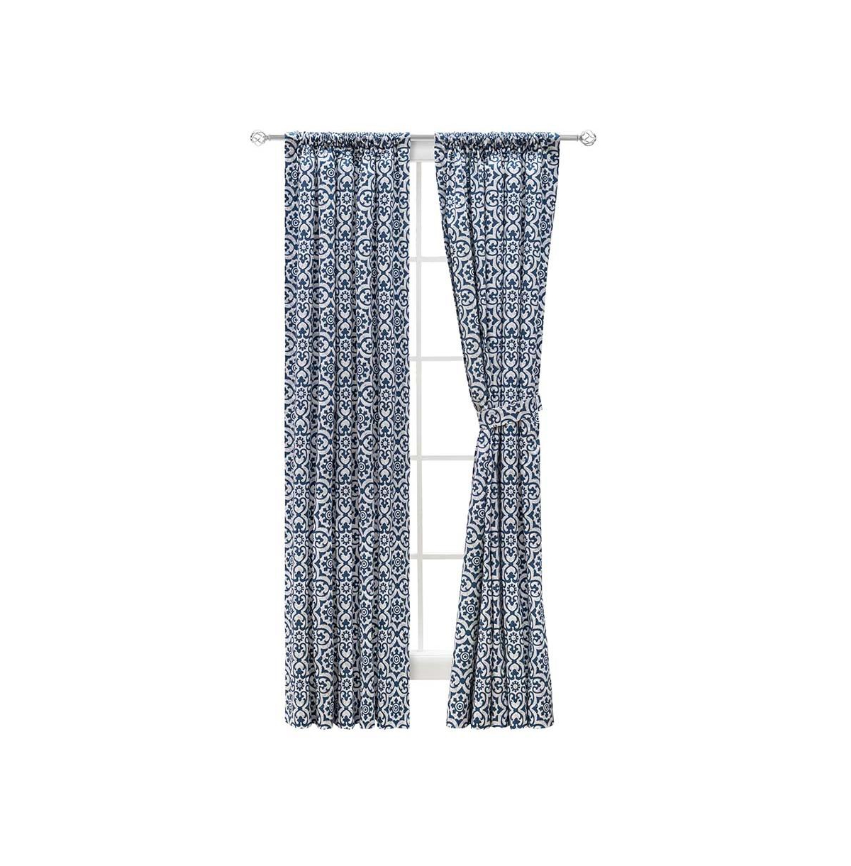 Ellis Curtain Athens Printed Tile Design on a Ground 3" Rod Pocket Premium Tailored Pairs