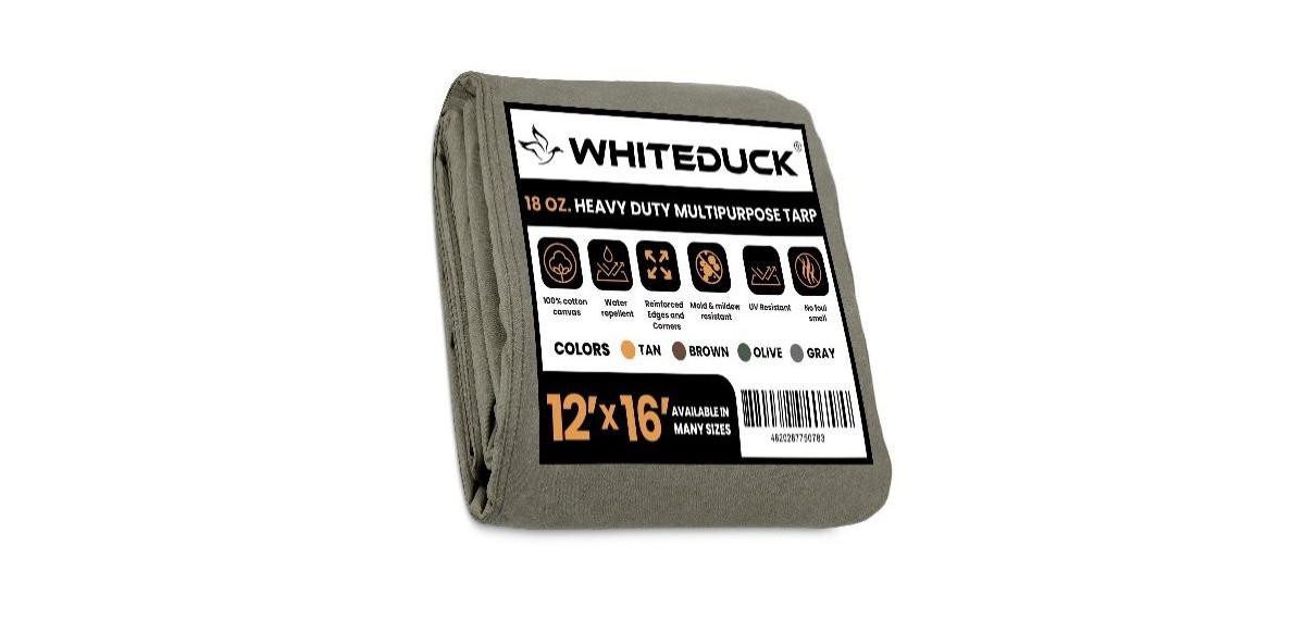 White Duck Outdoors 18 oz. Canvas Tarp 12x16 Olive