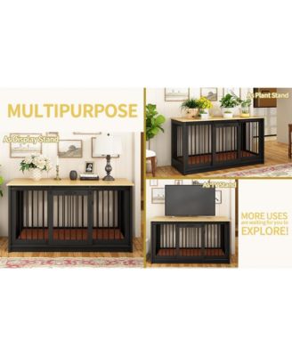 Dog Kennel Furniture, Pet Dog Cage with Sliding Door for Large Medium Small Dogs