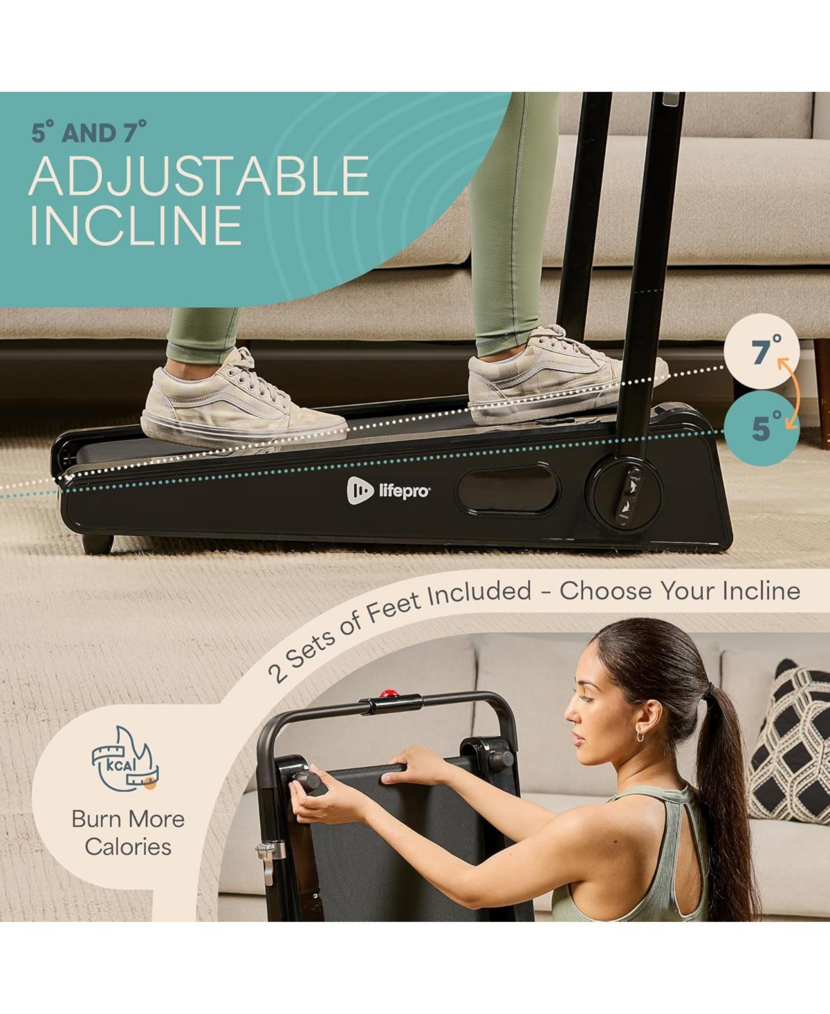 LifePro Smallest Portable Mini Walking Pad with Adjustable Handlebar