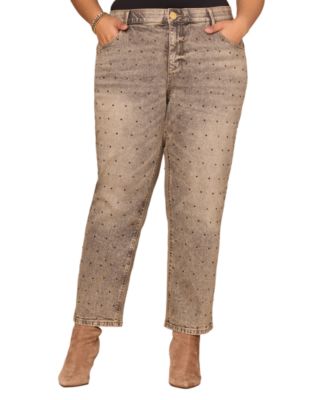 Democracy - Plus Size Embellished Boyfriend Jeans