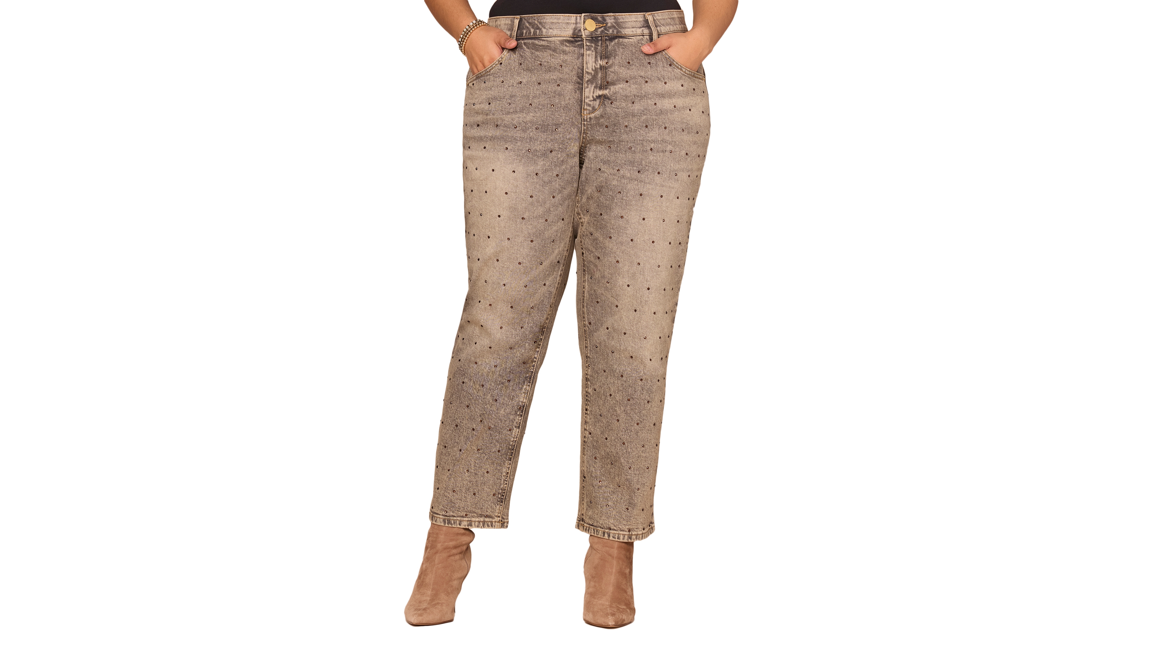 Democracy Plus Embellished Boyfriend Jeans