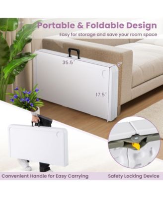 Portable Folding Mahjong Table With Cup Holders And Game Mat.