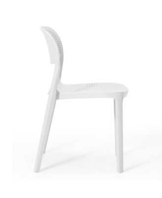 3-Piece Round Metal Bistro Dining Table Set And Stackable Resin Patio Dining Side Chairs