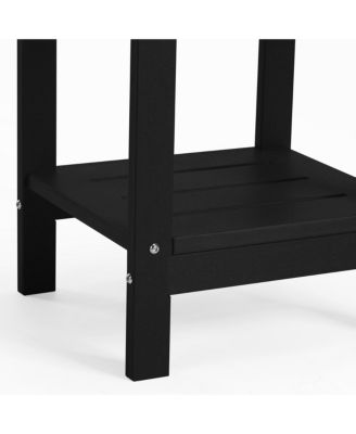 2-Tier Outdoor HDPE Modern Adirondack Square Patio Side Table