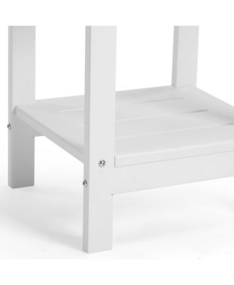 2-Tier Outdoor HDPE Modern Adirondack Square Patio Side Table