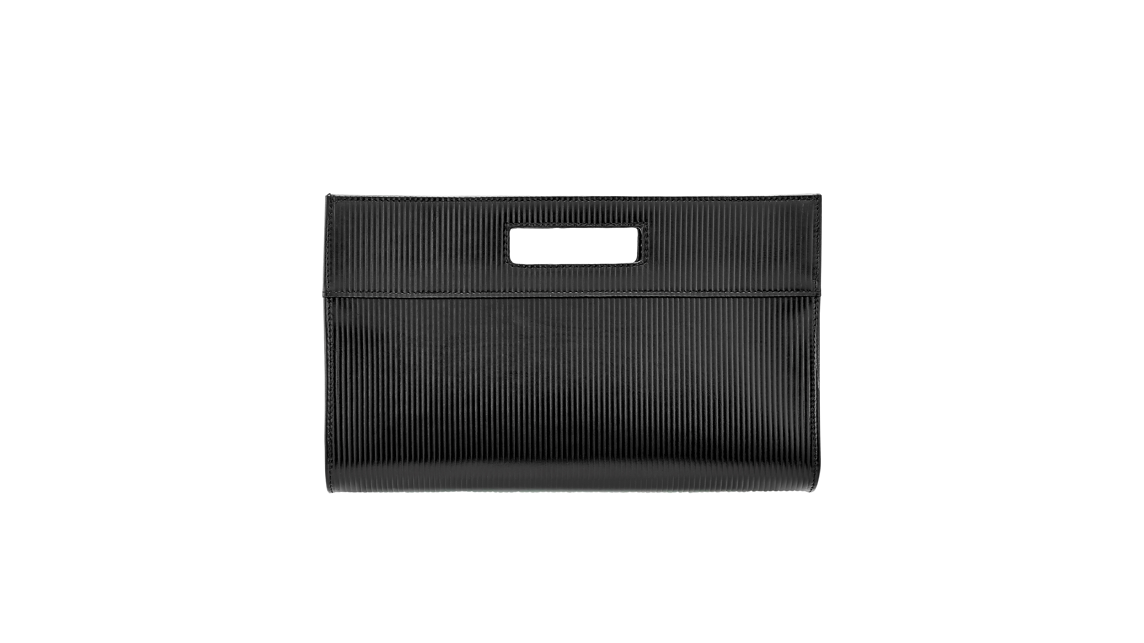 GiGi New York Remy Embossed Stripe Leather Clutch