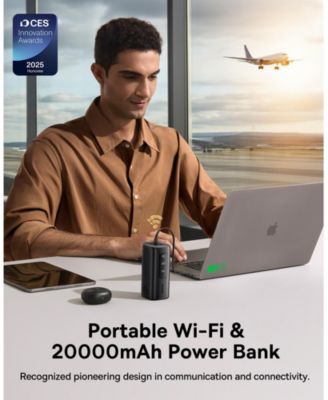 GX11 Global Traveler's 2-in-1 Mobile Hotspot & 20000mAh Power Bank, Seamless 4G LTE, 67W Fast Charging